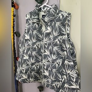 Green and cream puffer vest